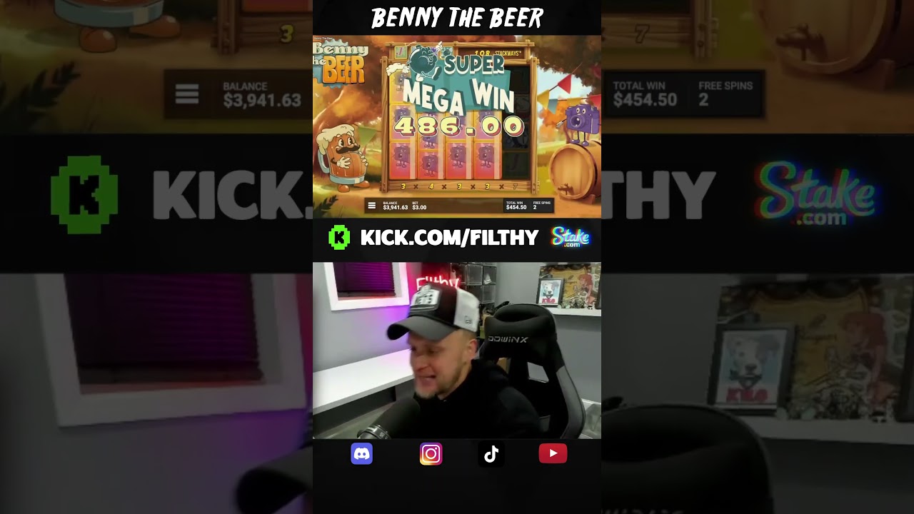 BENNY THE BEER SLOT POURS A NICE K BIG WIN shorts onlineslots beer slots stake casino Video
