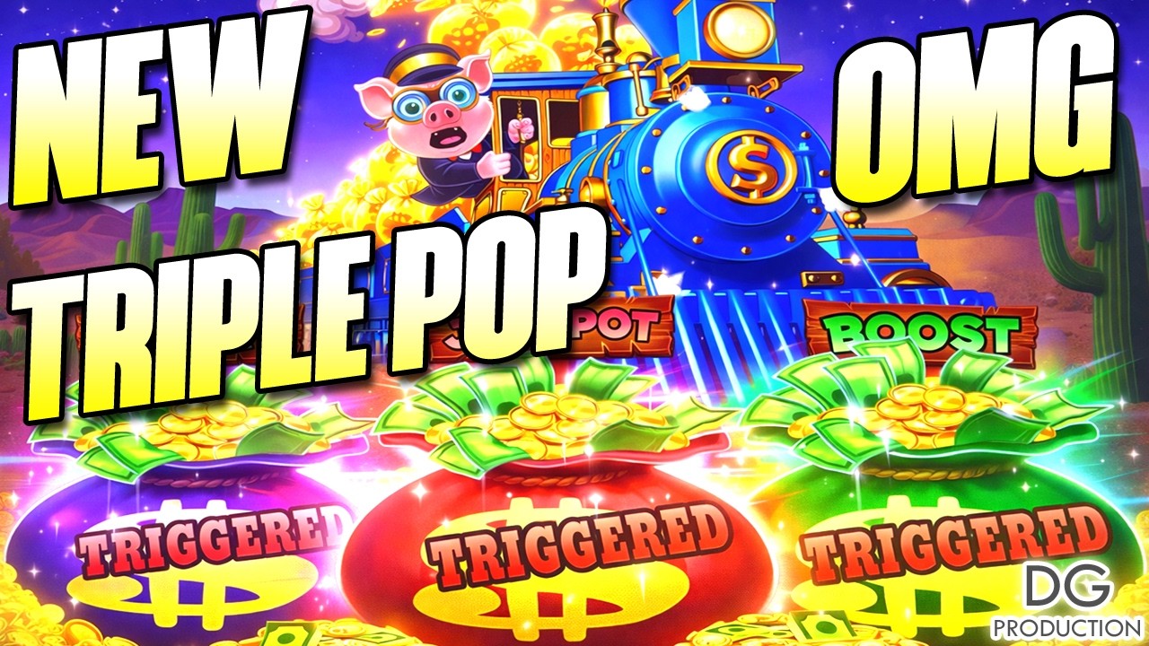 OMGTRIPLE POP NEW JACKPOT EXPRESS TRAIN SLOT MACHINE REVEAL BIG WIN LAS VEGAS GRAND CASINO WOW Video