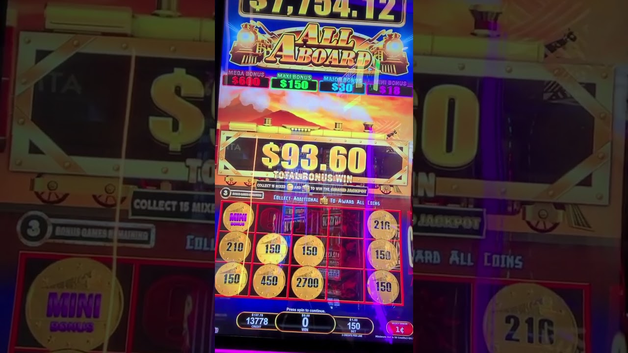 BIG WIN on All Aboard BONUS $1.50/BET! #shorts #casinofun #slotwin Video
