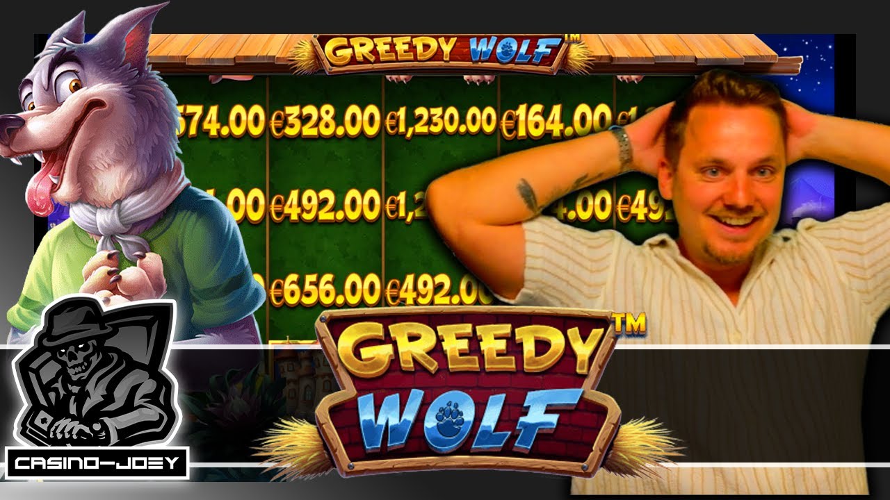 GREEDY WOLF MASSIVE BIG WIN !! GREAT SLOT MACHINE CASINOJOEY Video