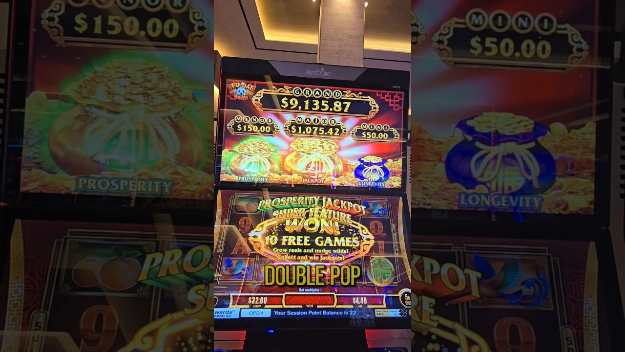 Huge Double Pop Prosperity Jackpot Win on Fu Dai Lian Lian Slot! #vegasslots #casinowin #gambling Video