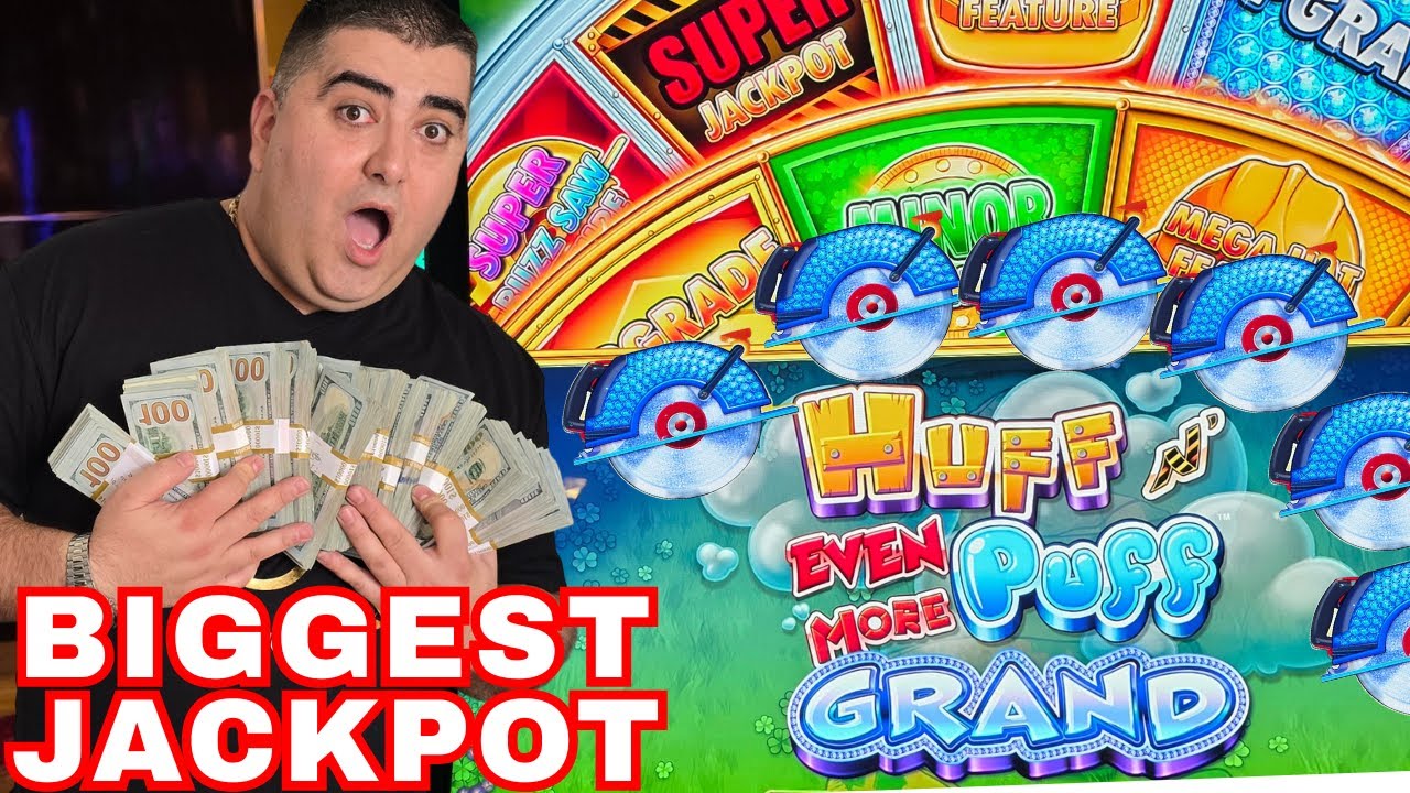 WORLD’S BIGGEST JACKPOT on NEW Huff N’ Even More Puff GRAND Slot Video