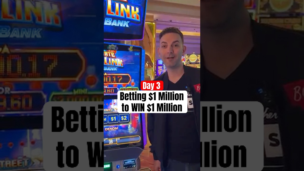 Day 3: Betting $1 Million to WIN $1 Million ️ $500 A SPIN?! #casino #slots #bonus #jackpot Video