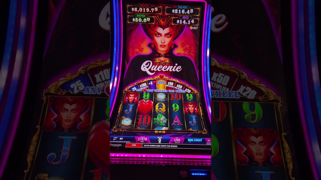 BIG WIN on QUEENIE Slot Machine!! $5.00 MAX Bet Bonus!! Video