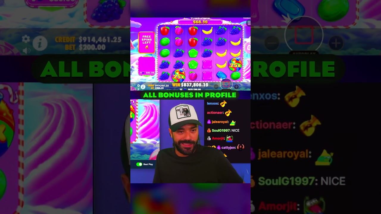 Super Win in New Beautiful Sweet Bonanza 1000 Game Slot #casino #bigwin #earnmoneyonline Video