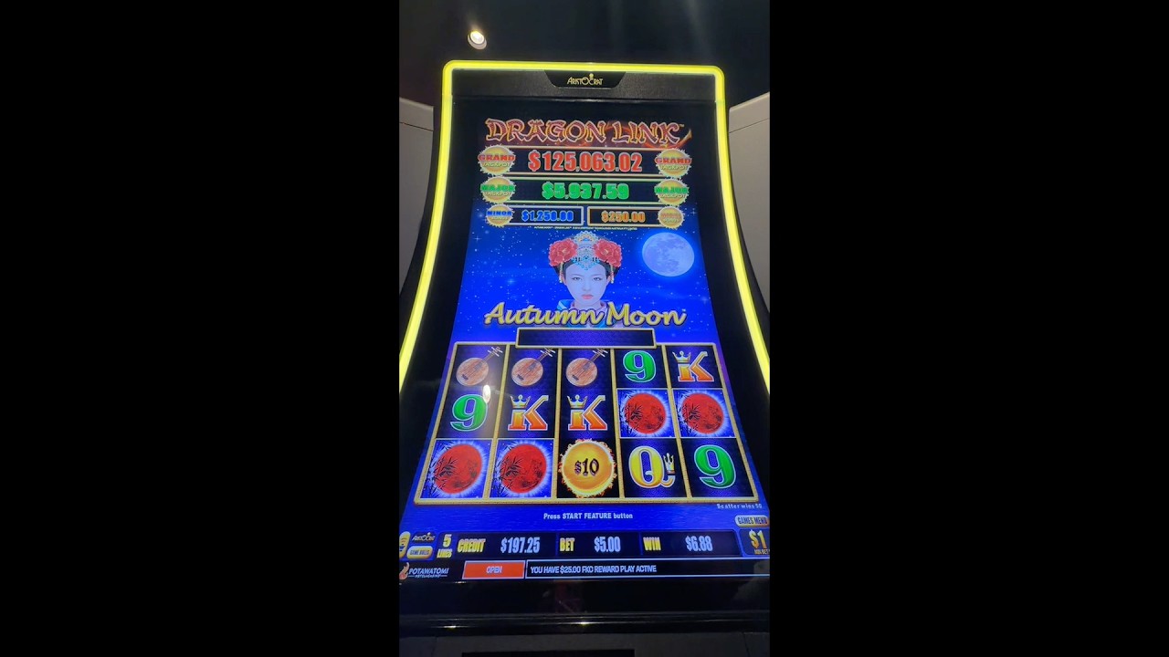 Super RARE 4 Moons on Autumn Moon Dragon Link #slots #casino #slotmachine Video