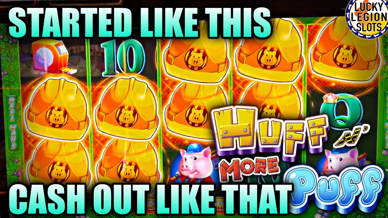 OH WOW!!! $. Bets HUFF N MORE PUFF Slot Machine Big Win Cashing Out Video