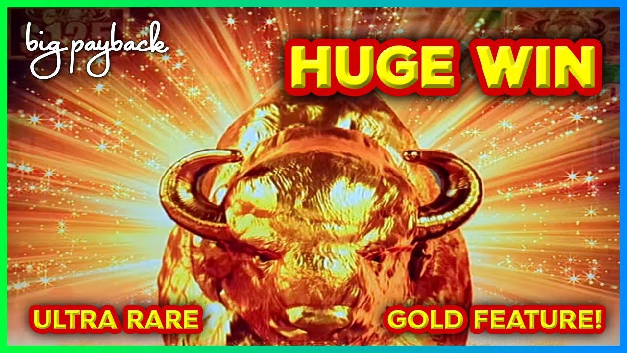 ULTRA RARE Gold Feature → HUGE WIN on Buffalo Mega Stampede Slots! Video