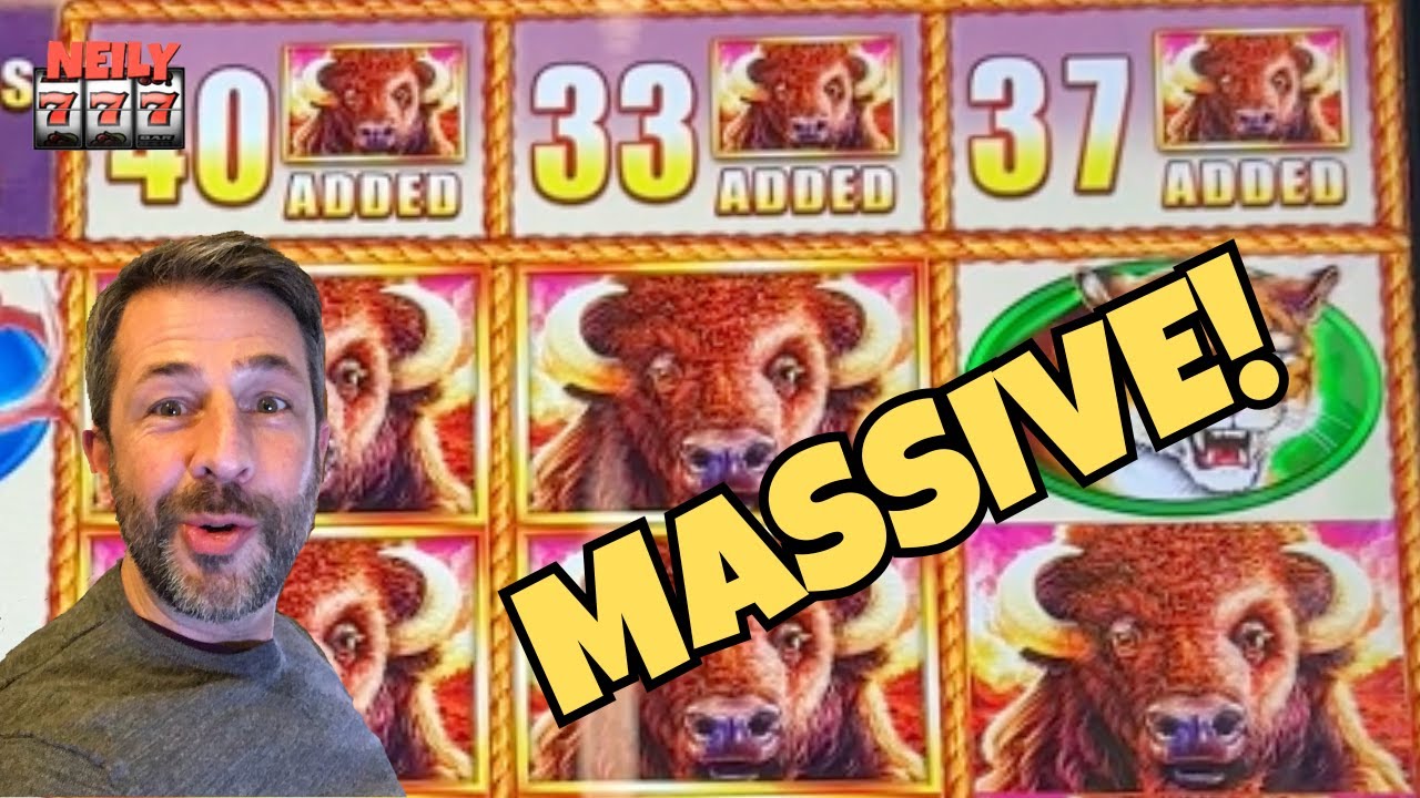 MASSIVE BIG WIN! I HAVE NEVER SEEN ANYTHING LIKE THIS! So many retriggers! So many Buffaloes! Video