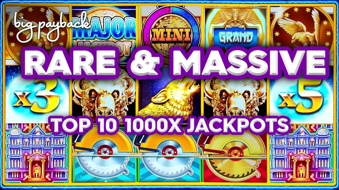 ONLY 1000X JACKPOTS! Top 10 - RARE & MASSIVE! Video