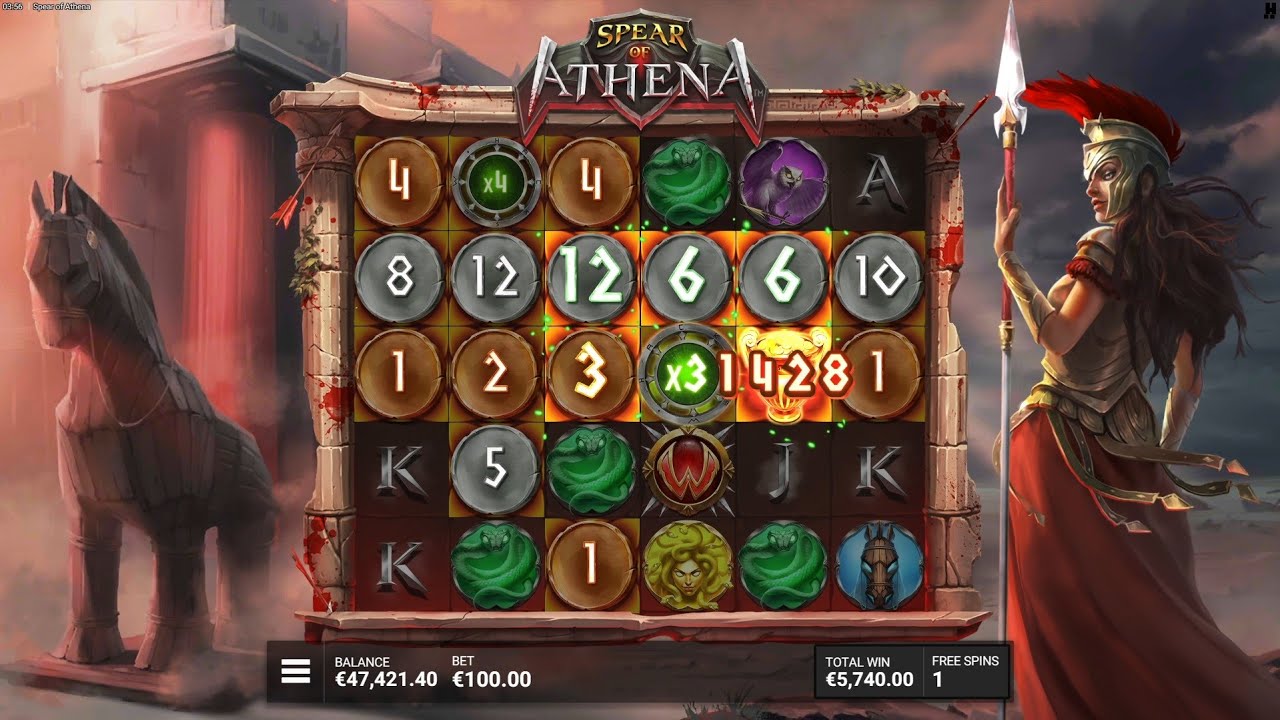 Spear of Athena Slot Bonus Game Big Win x1561 Online Casino Video